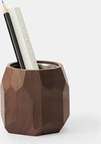 Oakywood Geometric Pen Pot - Walnoot - Luxe Massief Houten Pennenpot Pennenbak