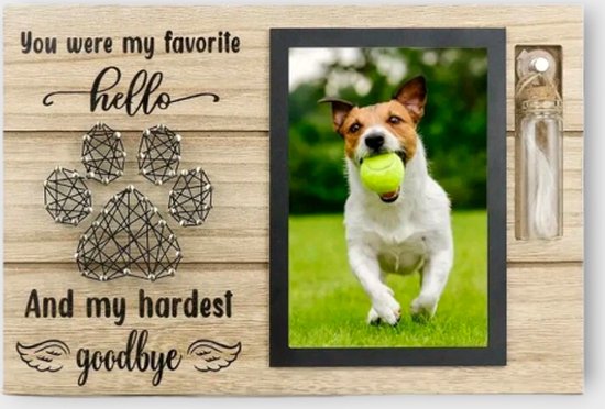Sympathy Gifts for Pet Loss - Houten Memorial fotolijst voor honden en katten, condoleance fotolijst van B