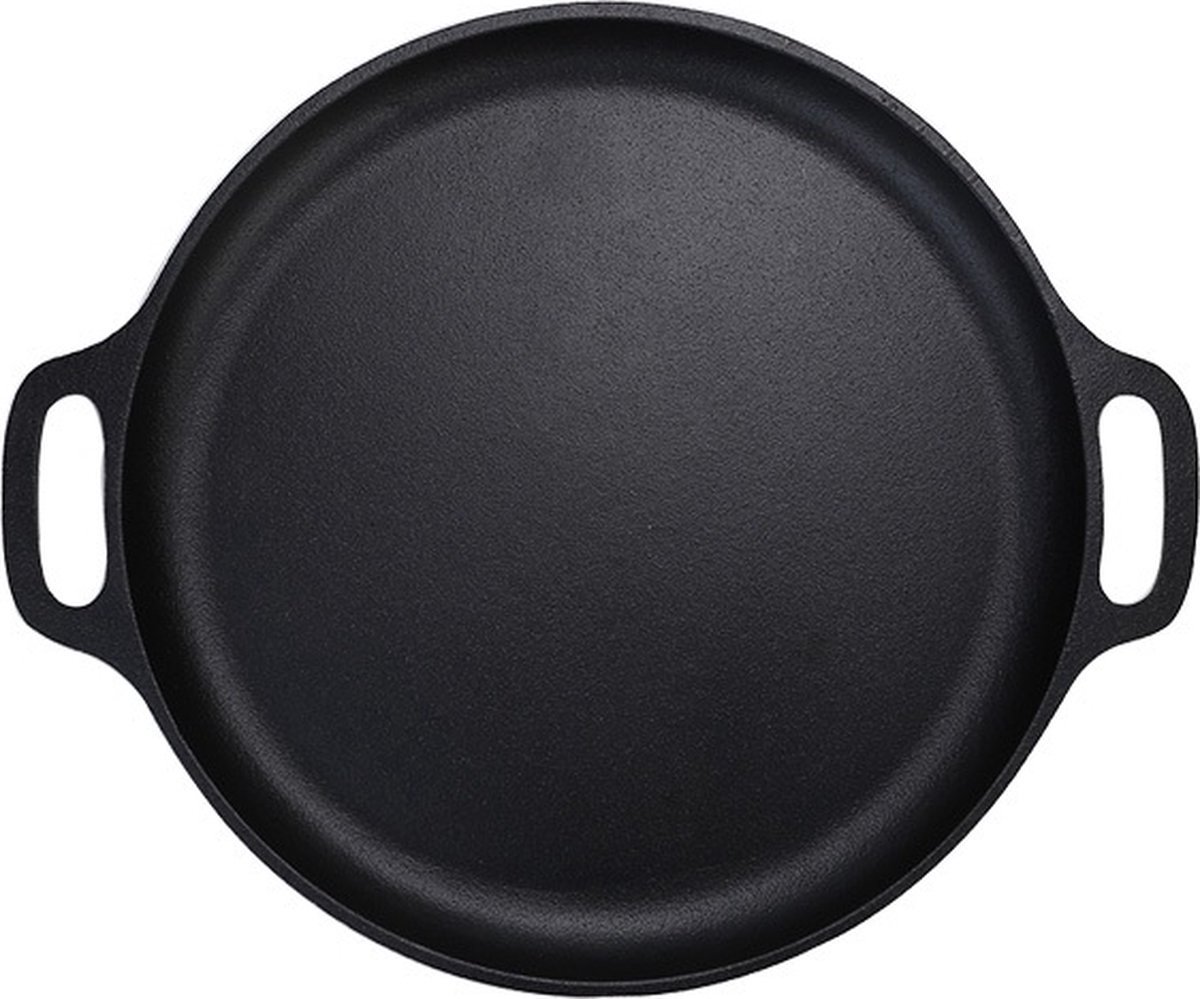 Koock Amsterdam® Skillet gietijzer - koekenpan - 32cm - zonder steel - Paellapan