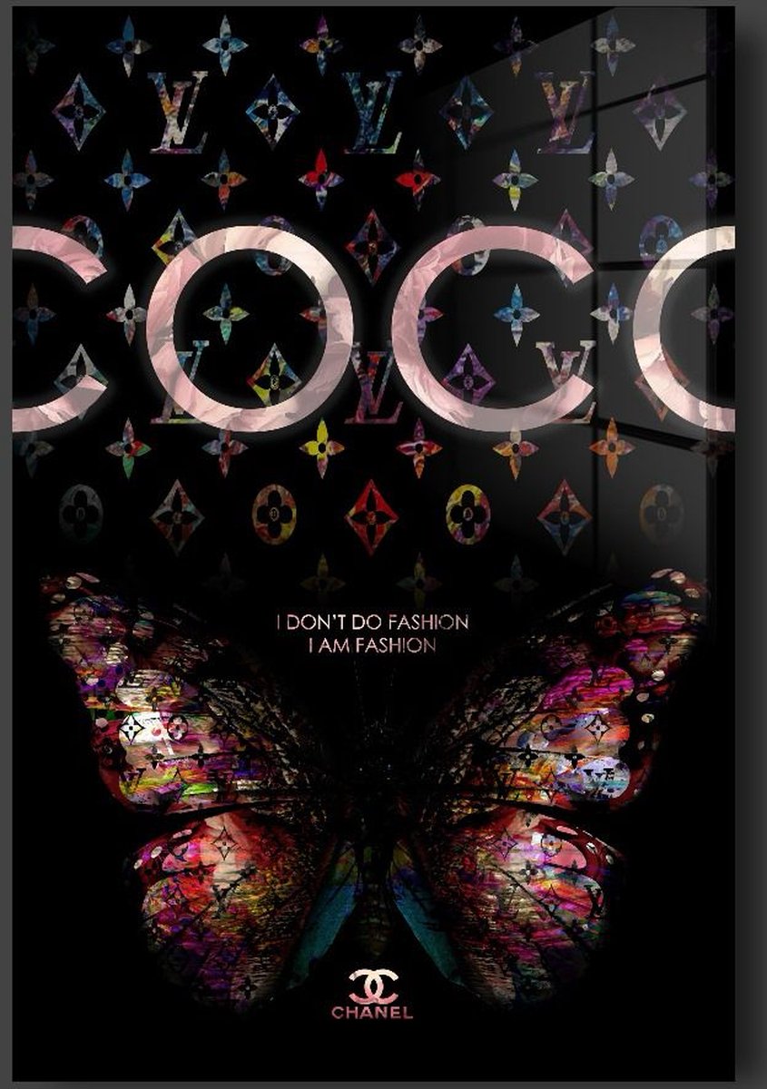 COCO CHANEL LV SCHILDERIJ OP PLEXIGLAS 60/90CM