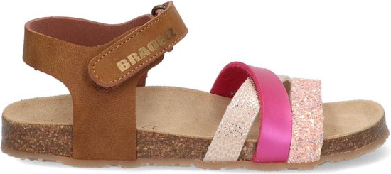 Braqeez Sammy Spain Meisjes Sandalen - Cognac/Roze - Leer - Klittenband