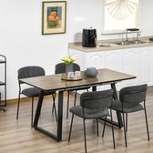 Eettafel met uittrekbare tafelblad, 120-160 x 80 cm, keukentafel in houten look, eettafel gemaakt van metalen frame, bijzettafel voor keuken, eetkamer, woonkamer, bruin
