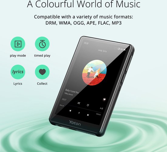Innioasis G1 MP3-speler Met Bluetooth, WiFi, 4" Touchscreen, 16GB + 1TB Uitbreidbaar, Spotify En Meer