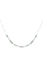 Collier perles colorées - vert & argent Acier inoxydable