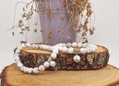 Handgemaakte Natuursteen Armbanden " Howlite Wit" 10 mm - Met Natuursteen Hanger - Een bijzonder cadeau voor vrienden en familie