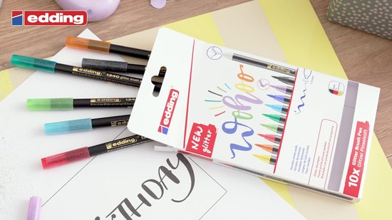 Edding 1340 Brush Pen - Set Of 10 - Soft Colours - Flexible Brush Nib - Felt-nib Pen For Painting, Writing And Drawing - Bullet Journals, Hand - View #2