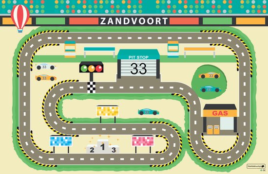 Speelkleed | Racebaan zandvoort | 195x195cm | Ontdek het Speelkleed
