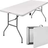 ElixPro Vouwtafel - Inklapbare tafel - Campingtafel - 180x70cm - Inclusief handvat - Opvouwbare tuintafel - Weerbestendig - Wit