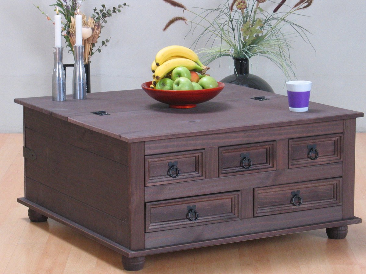 Coffre Table Basse En Bois Massif Table De Salon Coffre Vintage