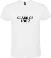 Wit T-Shirt met “Class of 1967 “ Afbeelding Zwart Size M