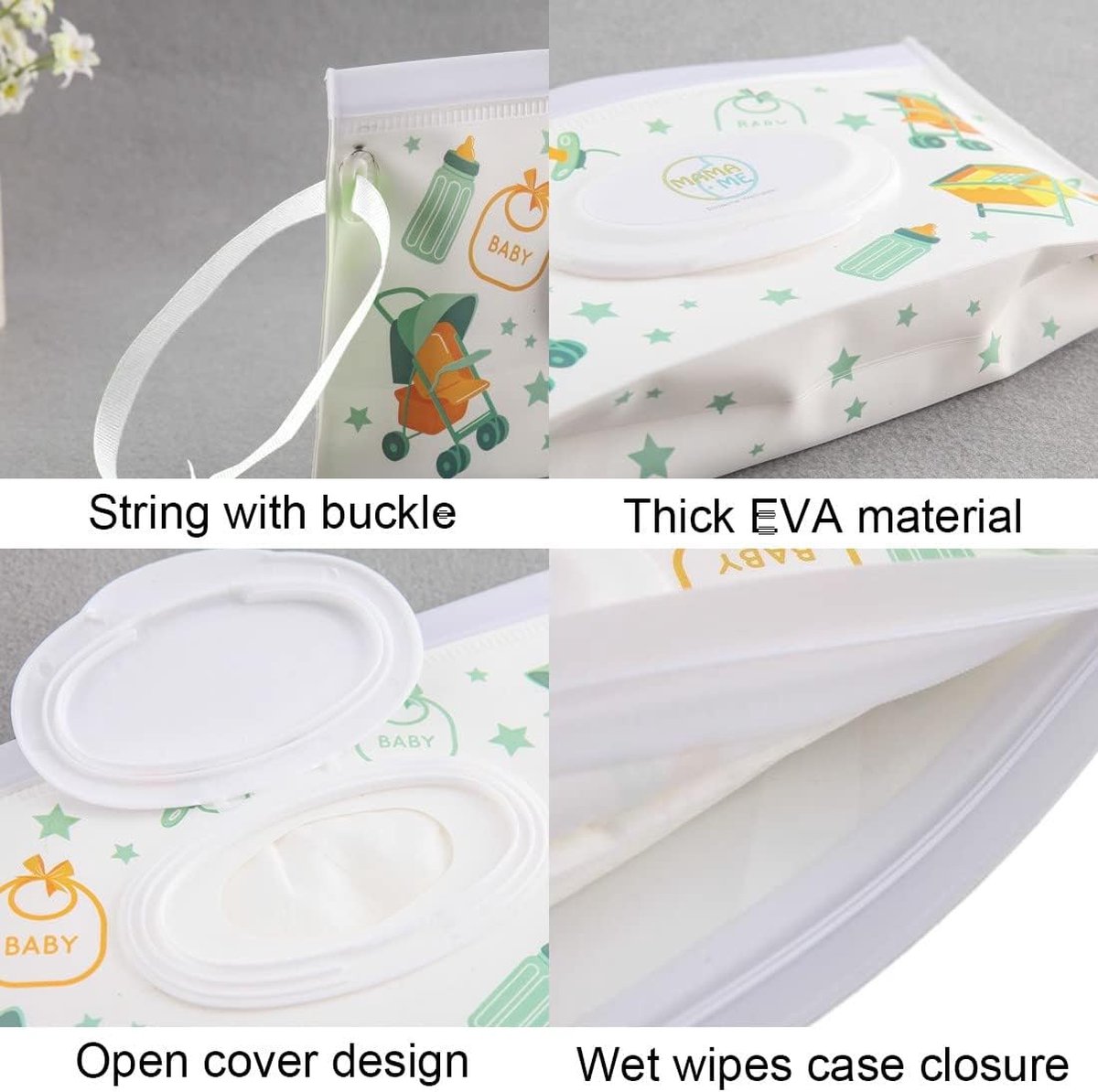 Lot De 2 étuis à Lingettes Humides - Étui De Voyage étanche, Rechargeable, Pratique