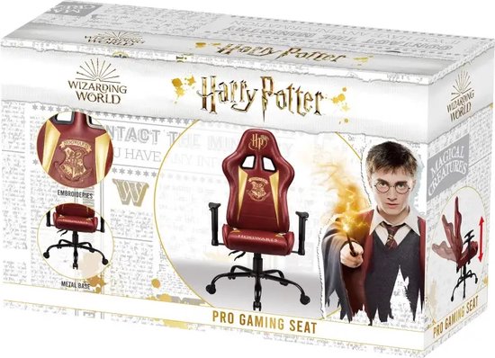 Subsonic Gamestoel - Pro Gamestoel Harry Potter Hogwarts - Vertselbare Hoogte en Rugleuning - Officieel gelicentieerd - Rood/Goud - SA5609-H1