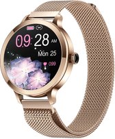 Valante NovaX Smartwatch - Smartwatch Dames - Rosé goud staal - 38 mm - Stappenteller - Hartslagmeter - Bloeddrukmeter - Bellen via Bluetooth