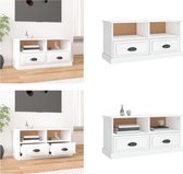 vidaXL Tv-meubel 93x35-5x45 cm bewerkt hout hoogglans wit - Tv-kast - Tv-kasten - Tv-meubel - Hifi-meubel