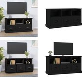 vidaXL Tv-meubel 100x35x50 cm bewerkt hout zwart - Tv-kast - Tv-kasten - Tv-meubel - Hifi-meubel