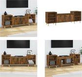 vidaXL Tv-meubel 160x35x55 cm bewerkt hout gerookt eikenkleurig - Tv-kast - Tv-kasten - Tv-meubel - Hifi-meubel