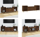 vidaXL Tv-meubel 160x35x55 cm bewerkt hout bruineikenkleurig - Tv-kast - Tv-kasten - Tv-meubel - Hifi-meubel