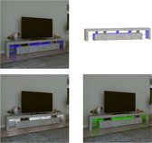 vidaXL Tv-meubel met LED-verlichting 230x36-5x40 cm betongrijs - Tv-kast - Tv-kasten - Tv-meubel - Tv-meubel Met LED-verlichting