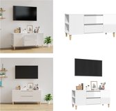 vidaXL Tv-meubel 102x44-5x50 cm bewerkt hout hoogglans wit - Tv-kast - Tv-kasten - Tv-meubel - Hifi-meubel