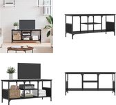 vidaXL Tv-meubel 100x35x45 cm bewerkt hout en ijzer zwart - Tv Meubel - Tv Meubels - Tv Wandmeubel - Tv Tafel