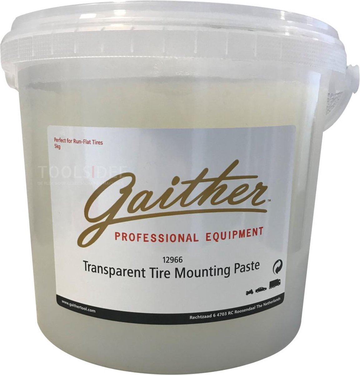 Gaither bandenmontagepasta, bandenvet transparant, 5 Kg - Gaither