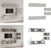 vidaXL 6-delige Tv-meubelset bewerkt hout betongrijs - Tv-kast - Tv-kasten - Tv-meubel - Hifi-meubel
