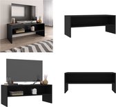 vidaXL Tv-meubel 100x40x40 cm bewerkt hout zwart - Tv-meubel - Tv-meubels - Tv-meubelen - Tv-meubilair