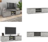 vidaXL Tv-meubel 140x40x35-5 cm bewerkt hout betongrijs - Tv-meubel - Tv-meubels - Tv-meubelen - Tv-meubilair