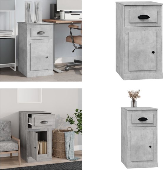 VidaXL Dressoir 60x35x70 Cm Betongrijs - Met 3 Lades