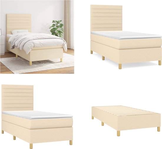 Boxspring met matras stof donkergrijs 120x190 cm kopen Boxspring met matras stof donkergrijs 120x190 cm kopen