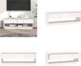 vidaXL Tv-meubel 110-5x34x40 cm massief grenenhout wit - Tv-kast - Tv-kasten - Tv-meubel - Hifi-meubel