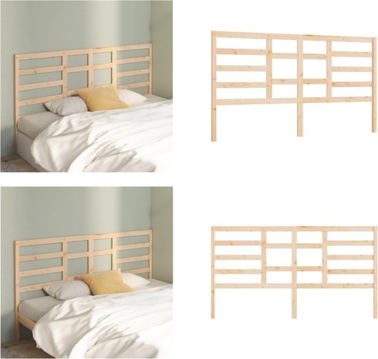 vidaXL Hoofdbord 180 cm massief eiken hout, bed hoofdeinde, paneel