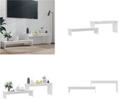 vidaXL Tv-meubel 180x30x43 cm spaanplaat hoogglans wit - Tv-meubel - Tv-meubels - Tv-meubelen - Tv-meubilair