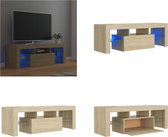 vidaXL Tv-meubel met LED-verlichting 120x35x40cm sonoma eikenkleurig - Tv-kast - Tv-kasten - Televisiekast - Televisiekasten