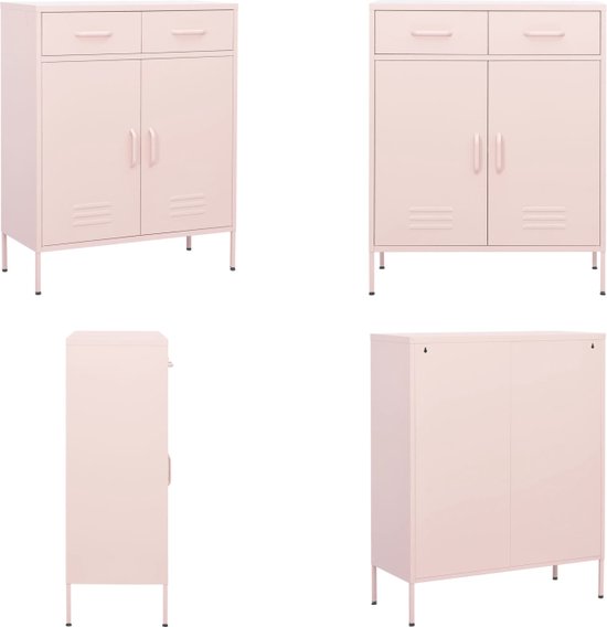 vidaXL Opbergkast 80x35x101,5 cm staal antracietkleurig, opslagkast, boekenkast, cd/dvd-kast, opslagkasten, boekenkasten, cd/dvd-kasten, dressoir