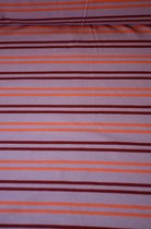 Tricot roze met paarse en oranje horizontale strepen 1 meter - modestoffen voor naaien - stoffen Stoffenboetiek