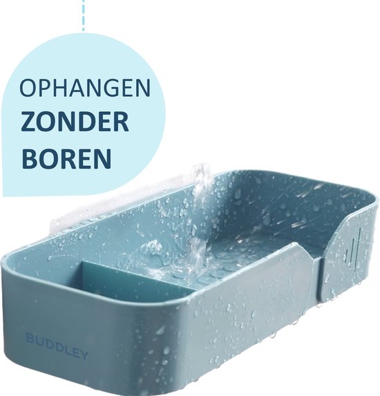 BUDDLEY® Doucherek Zonder Boren - Badkamer rek - Doucherek Hangend - Doucherekje - Douchemand Hangend - Planchet Badkamer - Doucherekjes