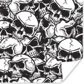 Poster Een patroon illustratie van schedels - 75x75 cm