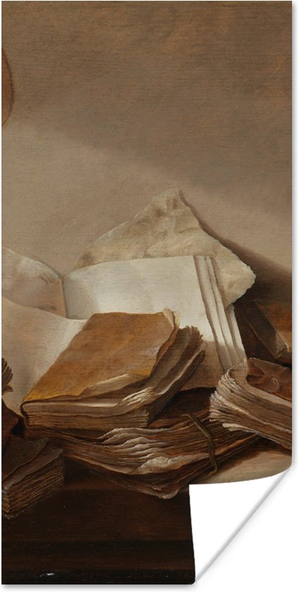 Poster Stilleven met boeken - Schilderij van Jan Davidsz. de Heem - 20x40 cm