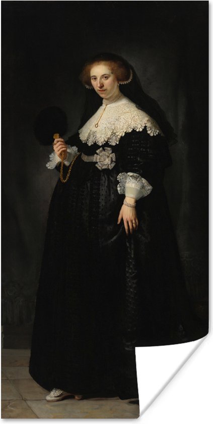 Affiche Mariage Portrait d'Oopjen Coppit - Rembrandt van Rijn - 75x150 cm