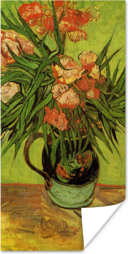 Poster Stilleven vaas met oleanders en boeken - Vincent van Gogh - 60x120 cm