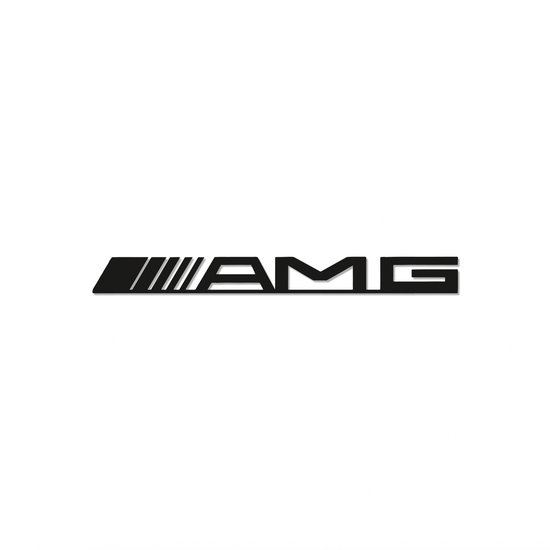 AMG - Metaalkunst - Grijs - 60 x 6 cm - Auto Decoratie - Muur Decoratie- Man Cave - Cadeau voor man- Inclusief ophangsysteem