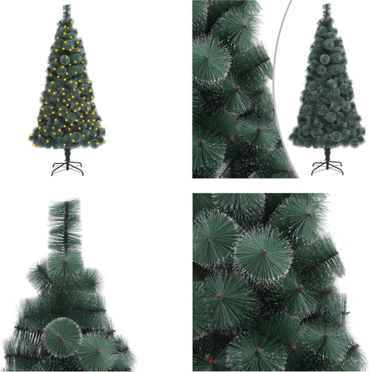 vidaXL Kunstkerstboom met LED's en standaard 150 cm PET groen - Kunstkerstboom - Kunstkerstbomen - Kerstboom - Kerstdecoratie
