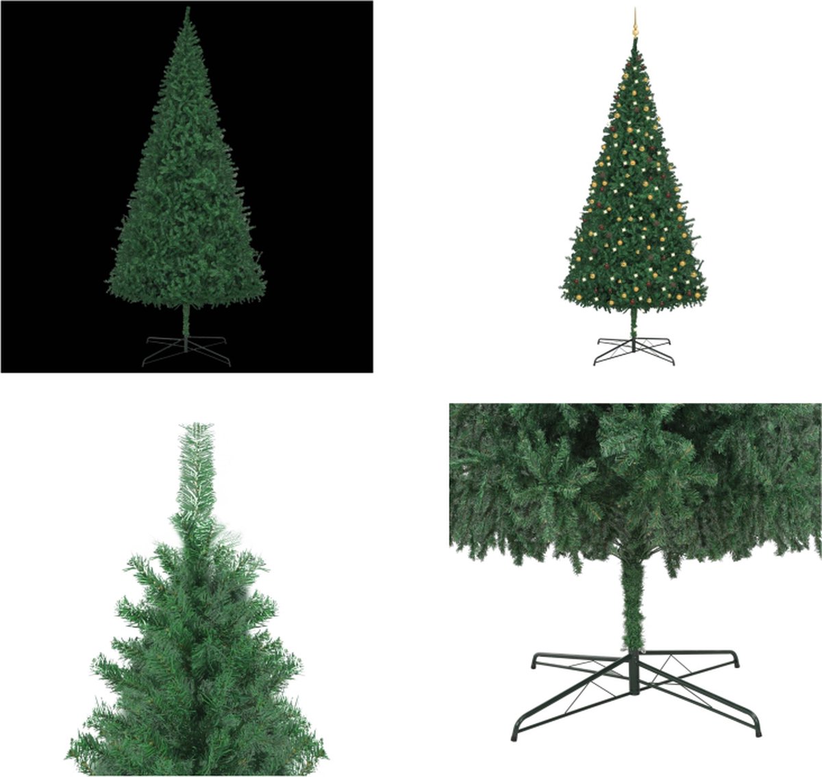 vidaXL Kunstkerstboom met LED's en kerstballen 400 cm groen - Kunstkerstboom - Kunstkerstbomen - Kerstboom - Kerstdecoratie