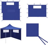 vidaXL Parois latérales de tonnelle avec fenêtres 2 pcs Bleu - Zijwand - Parois latérales - Tente de fête - Tentes de fête