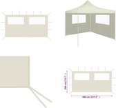 vidaXL Prieelzijwand met ramen 4x2 m crèmekleurig - Zijwand - Zijwanden - Partytent - Partytenten