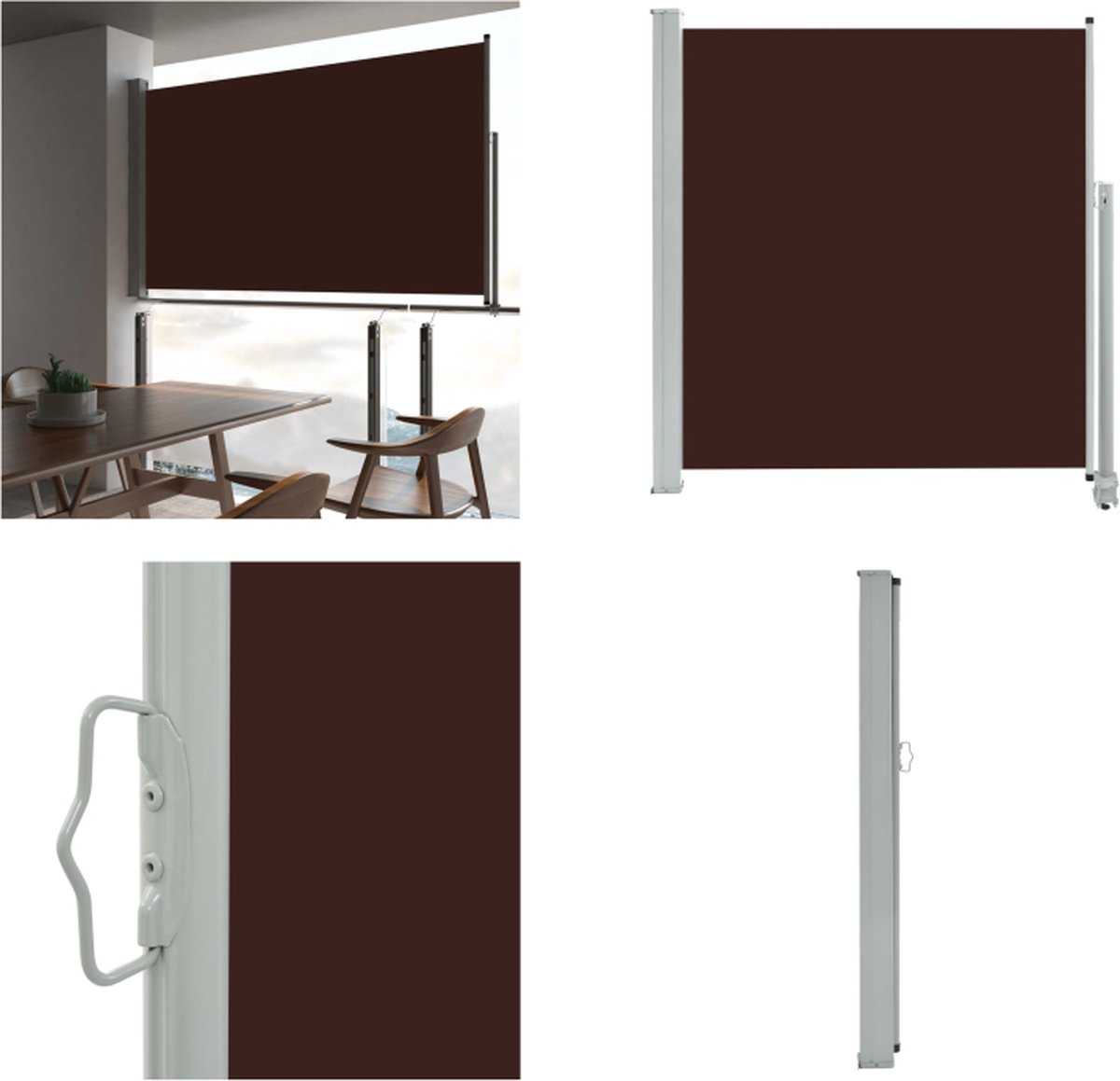 VidaXL Tuinscherm uittrekbaar 140x300 cm bruin Windscherm Windschermen Zijscherm Zijschermen