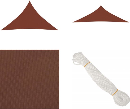 vidaXL Voile d'ombrage triangulaire 3,5 x 3,5 x 4,9 m Tissu Oxford Terracotta