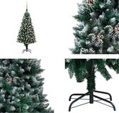 vidaXL Kunstkerstboom met LED's en kerstballen en dennenappels 150 cm - Kunstkerstboom - Kunstkerstbomen - Kerstboom - Kerstdecoratie