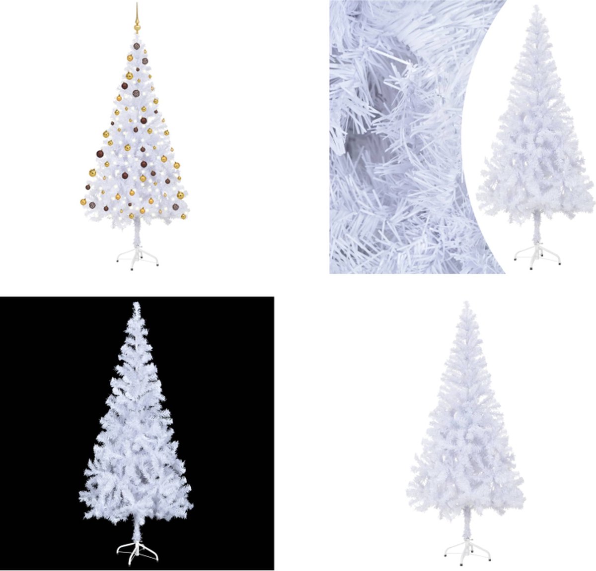 vidaXL Kunstkerstboom met LED's en kerstballen 620 takken 180 cm - Kunstkerstboom - Kunstkerstbomen - Kerstboom - Kerstdecoratie